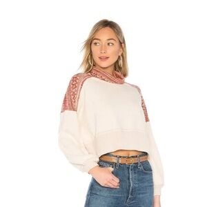 Free People-We The Free-At the Lodge Cropped Cowl Neck Sweater-Ivory